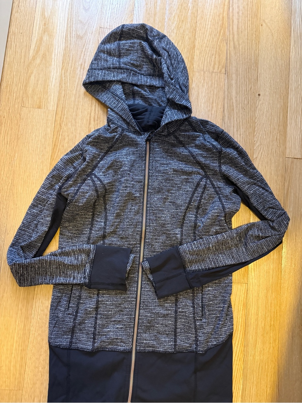 lululemon athletica Black and Gray Marled Zip-Up Jacket
